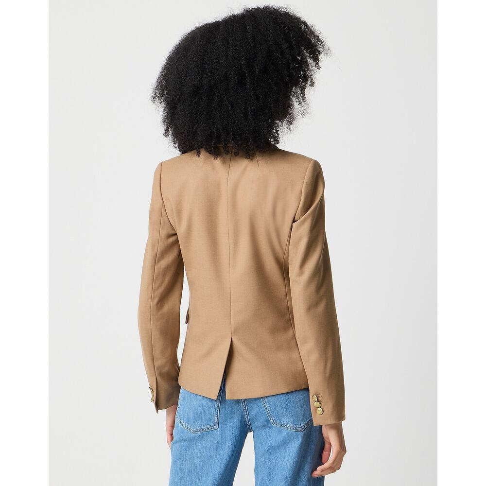 J.Crew Schoolboy Blazer Camel Tan Gold Button Wool Blend NWT Size 14 - Picture 3 of 14